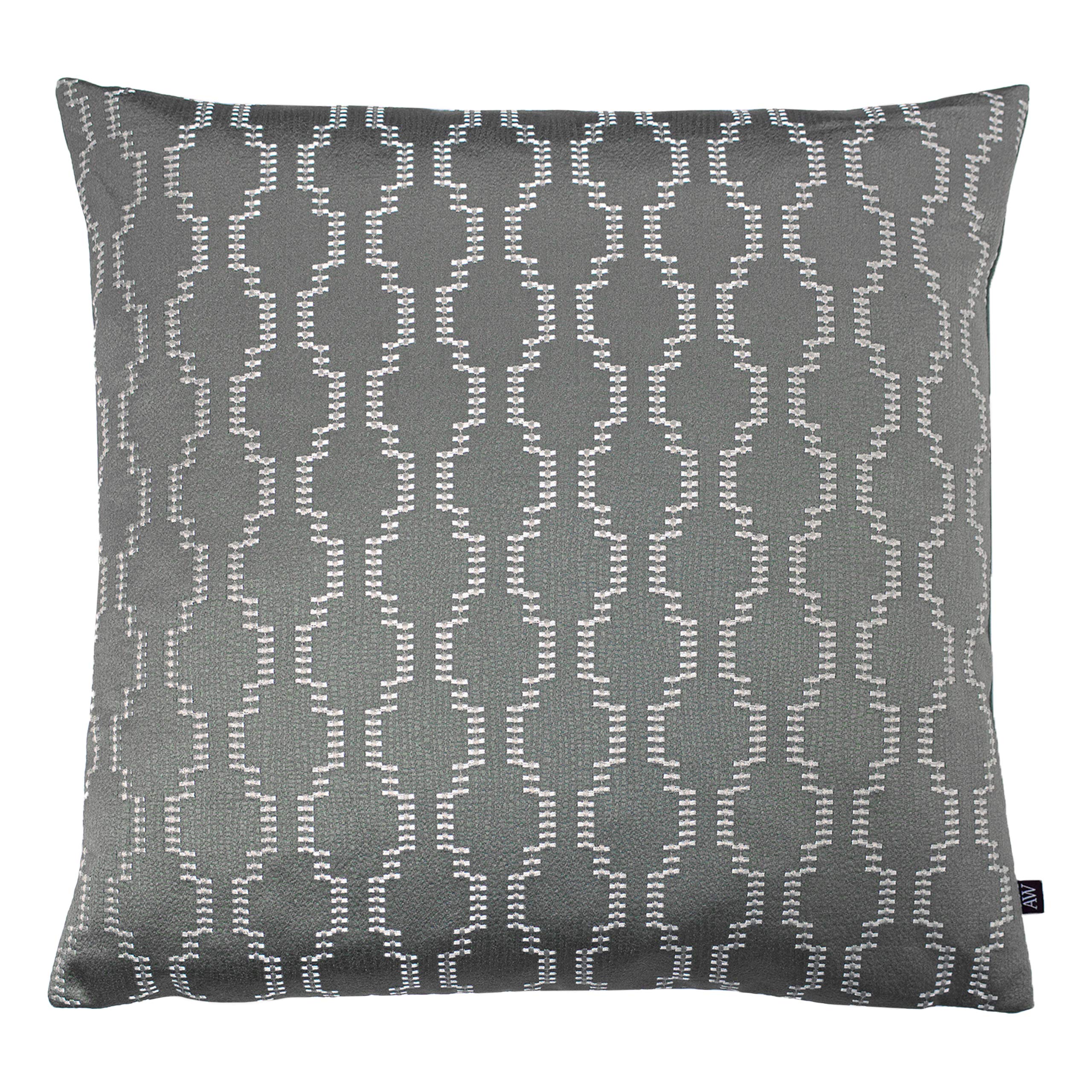 Ashley Wilde Nash Feather Filled Cushion, Fog/Dark Grey, 50 x 50cm