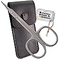 3 Swords Germany - brand quality STAINLESS STEEL INOX CURVED CUTICLE TOWERPOINT SCISSORS (1 PIECE) with case for manicure pedicure - nail care by 3 Swords - Made in Germany