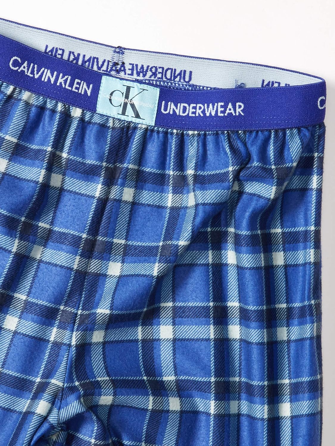 Calvin Klein Boys' Long Sleeve Tee & Plaid Jogger Pajama Set: Clothing