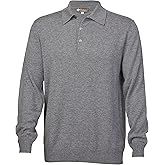 Cashmere Boutique 100% Pure Cashmere Polo Pullover Sweater for Men – Polo Neck, Long Sleeve, Lightweight, Soft & Warm Sweater