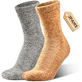 Alpaca Wool Diabetic Socks for Women - Non Binding Wide Fit,Moisture Wicking,Warm,Breathable,Seamless Toe,2 Pairs
