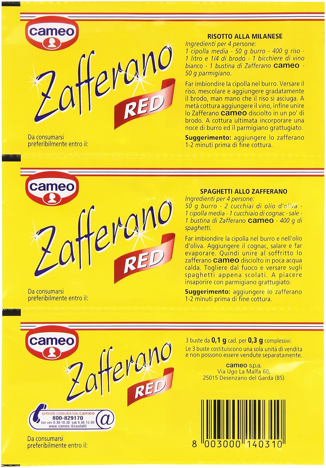 Cameo Zafferano Buste 3 Buste Da 01 Gr Amazonit Amazon