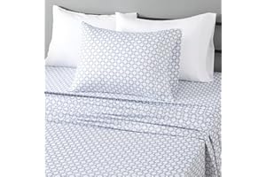 �鶹�� Basics Lightweight Super Soft Microfiber Sheet Set with Pillowcase, Aqua, Printed, Twin
