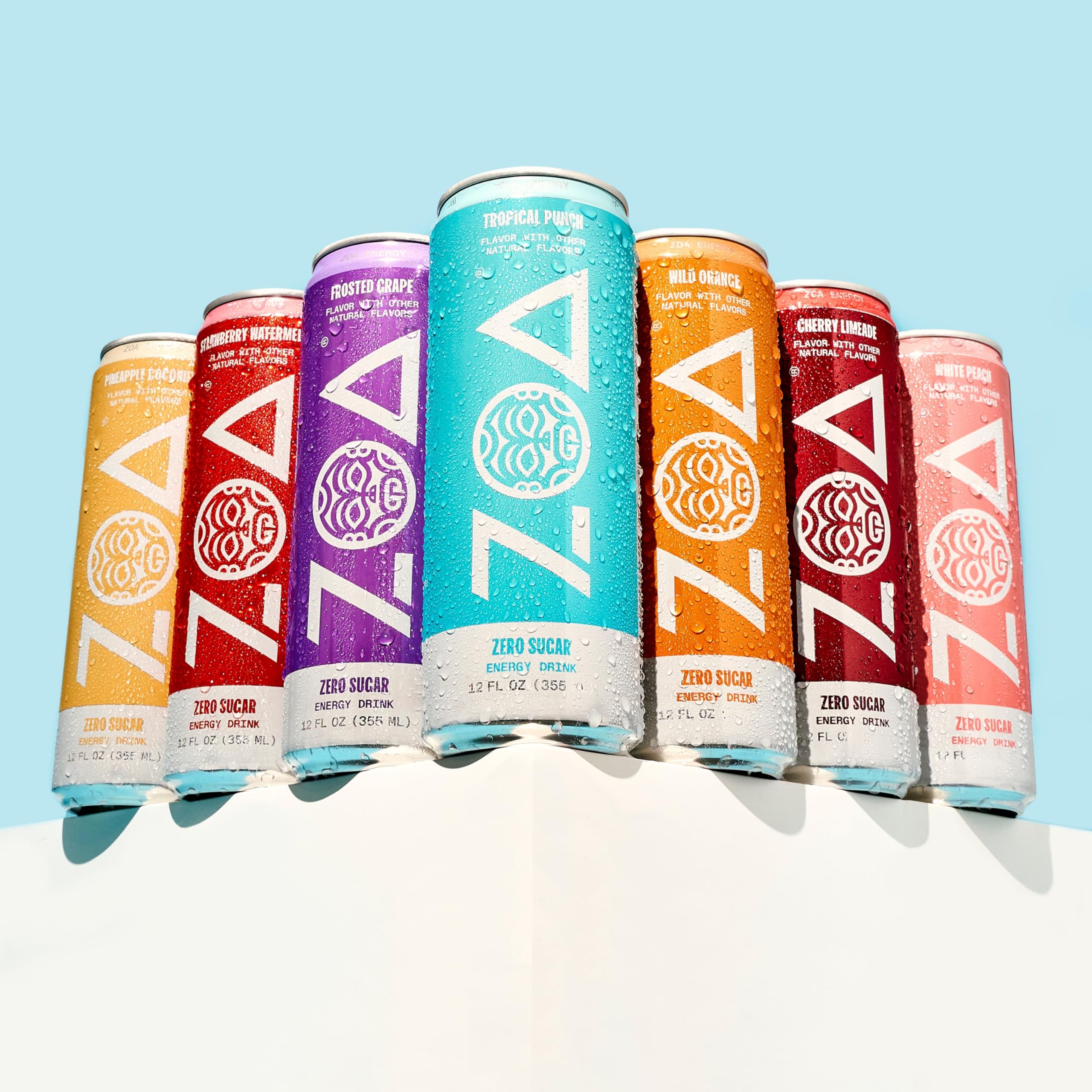 ZOA Zero Sugar Energy Drinks, Wild Orange - Sugar Free with Electrolytes, Healthy Vitamin C, Amino Acids, Essential B-Vitamins, and Caffeine from Green Tea - 12 Fl Oz (12-Pack)