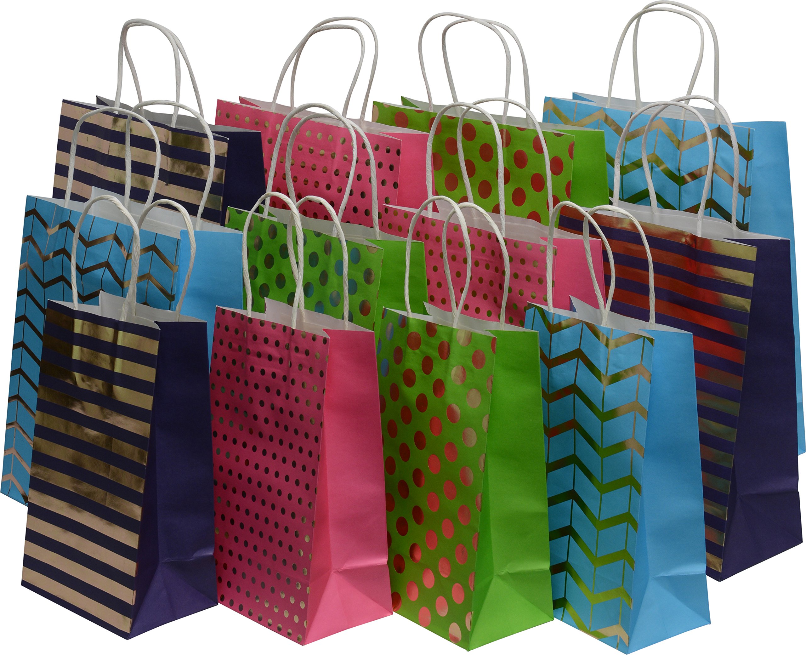 Kraft King Gift Bag Assortment Bulk Set of 28 Bags, Small, Medium