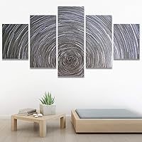 SIGNWIN 5 Panel Canvas Wall Art Aerial Astronomy & Space Expressive Global Moon Multicolor Photography Realism Warm for Home Decorations Ready to Hang - 60