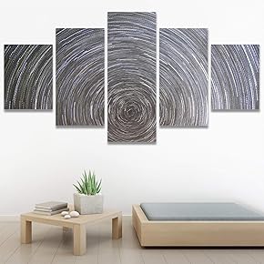SIGNWIN 5 Panel Canvas Wall Art Aerial Astronomy...