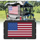 StarknightMT Rear Mesh Net for Pioneer 1000 700 500 520 USA Flag Mesh Net | Dust &amp; Sunlight Protection; See-Through Rear View; Patriotic Old Glory Flag Print; One-Way Privacy Design; Easy Installation