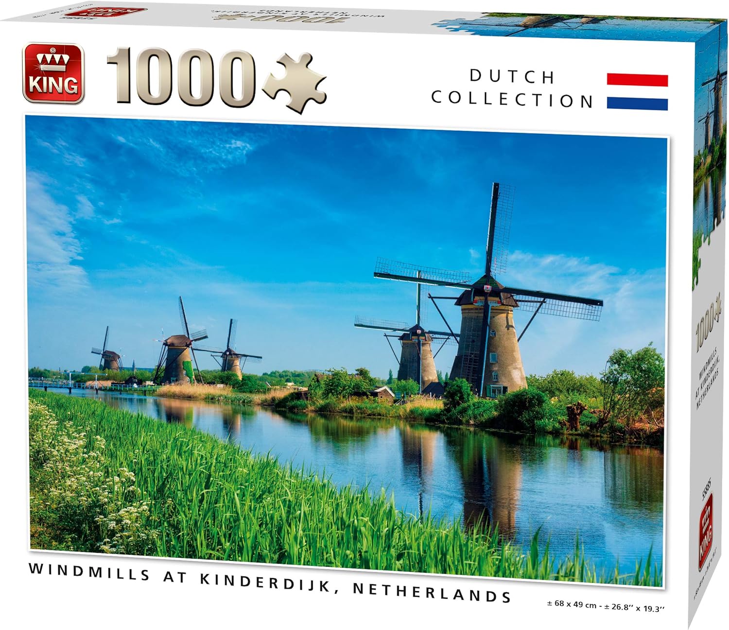 KING 55885 Windmills Kinderdijk Netherlands Jigsaw Puzzle 1000Piece