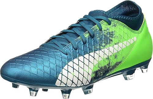 chuteira puma future 18.4 fg campo azul e verde