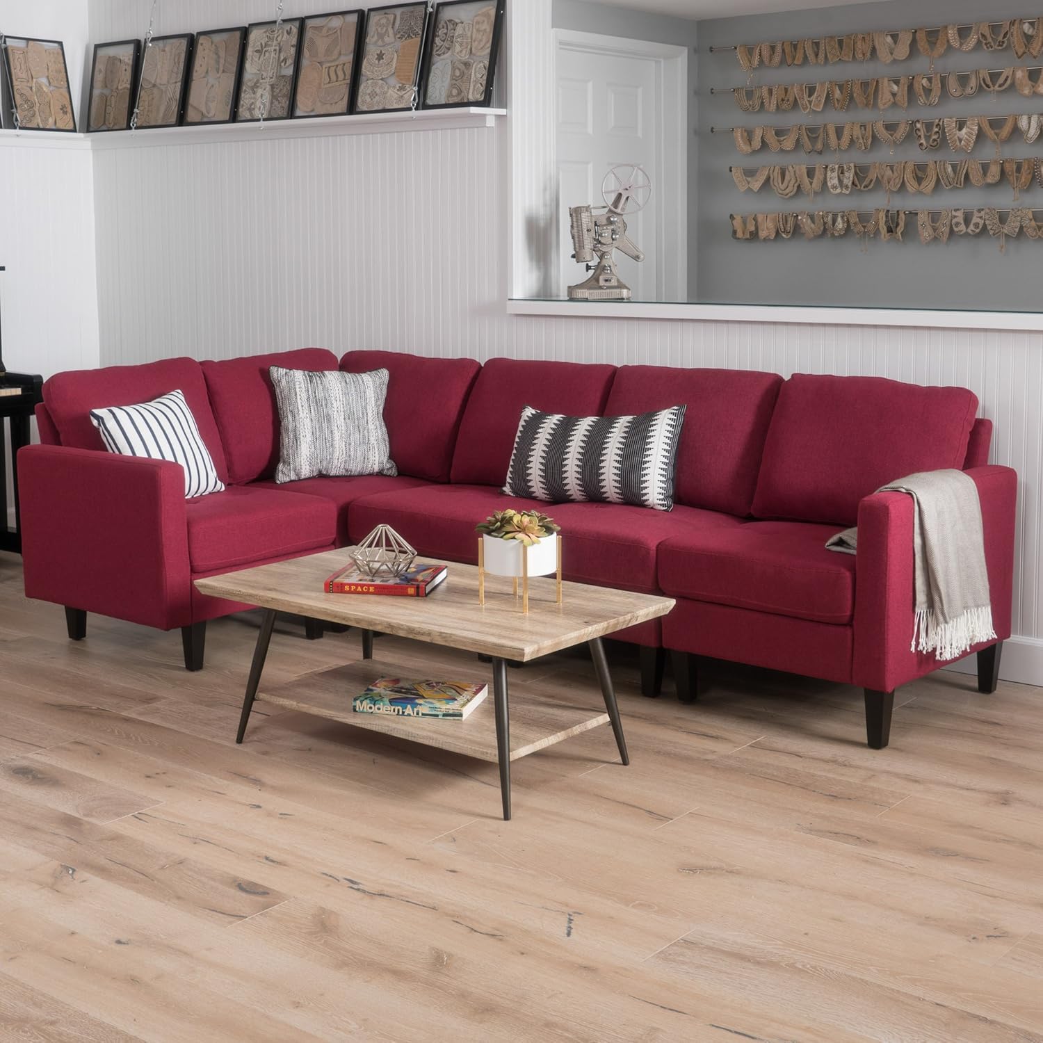 Amazon Com Christopher Knight Home Bridger Sectional Sofa Set 5