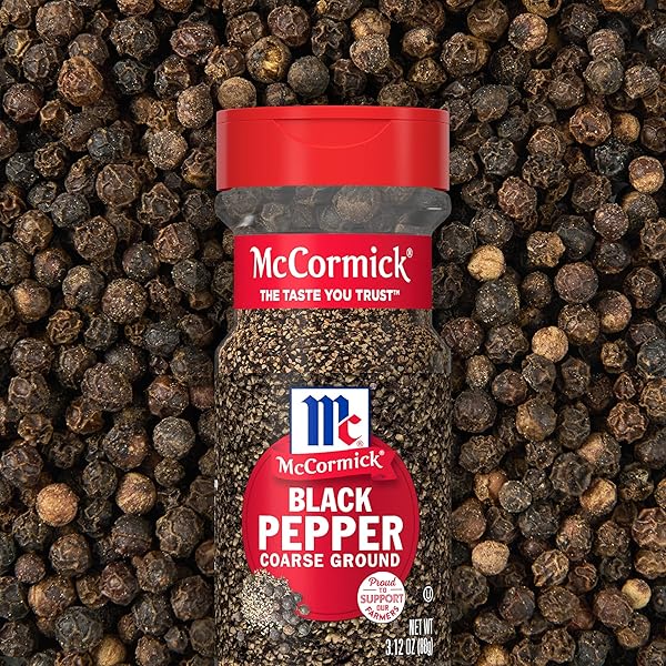 MCCORMICK COARSE GROUND BLACK PEPPER, 3.12 OZ