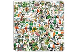 100 PCS Ireland Travel Water Bottle Stickers Vinyl Waterproof Decal for Laptop Phone Car Window Skateboard Scrapbook Irish Va