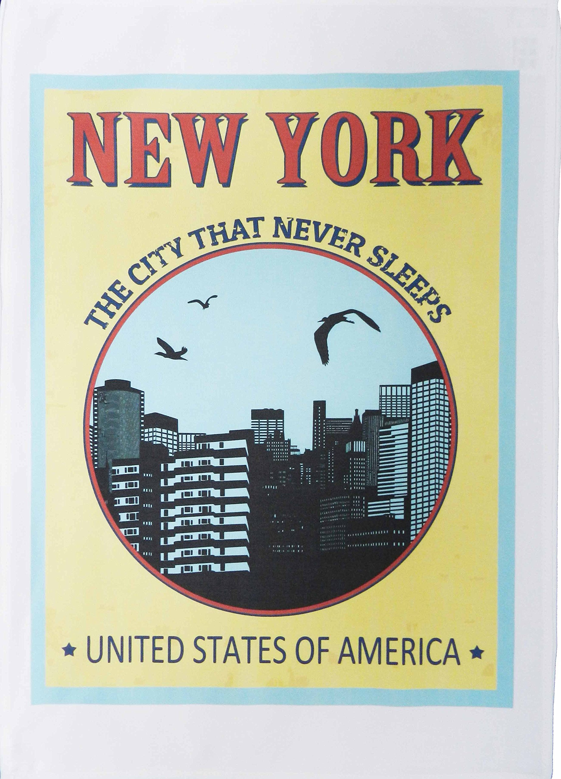 Half a Donkey New York - Vintage Style Poster Large Cotton Tea Towel
