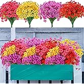 MERIXMAS 20 Bundles Artificial Flowers for Outdoors Decorations, Fake Flowers Faux Plants Silk Colorful Daisy Flowers Realistic UV Resistant for Garden Patio Porch Box Home Decor