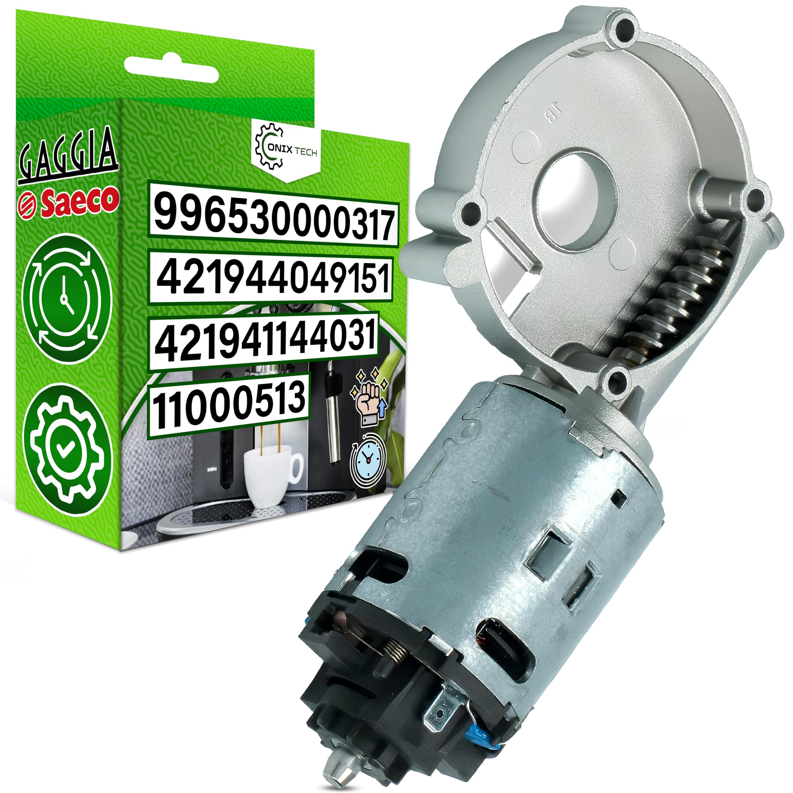 Coffeegrinder Motor for Cofee Machine with Original Code 11000513 996530000317 421941144031 for Gaggia for Saeco for Philips - Warranty 5 Years - ONIX TECH