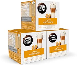 Nescafé DOLCE GUSTO Café LATTE MACHIATTO - Pack De 3 x 16 cápsulas - Total: 48 Cápsulas
