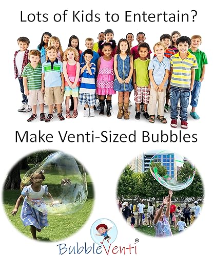 Bubbleventi ジャイアントバブルキット 米国製 木製杖2組 ヒントとコツの小冊子1冊 バブルミックス1個 4ガロンのビッグバブルソリューショ : Bubbleventi Giant Bubble Kit | Made in USA | Includes