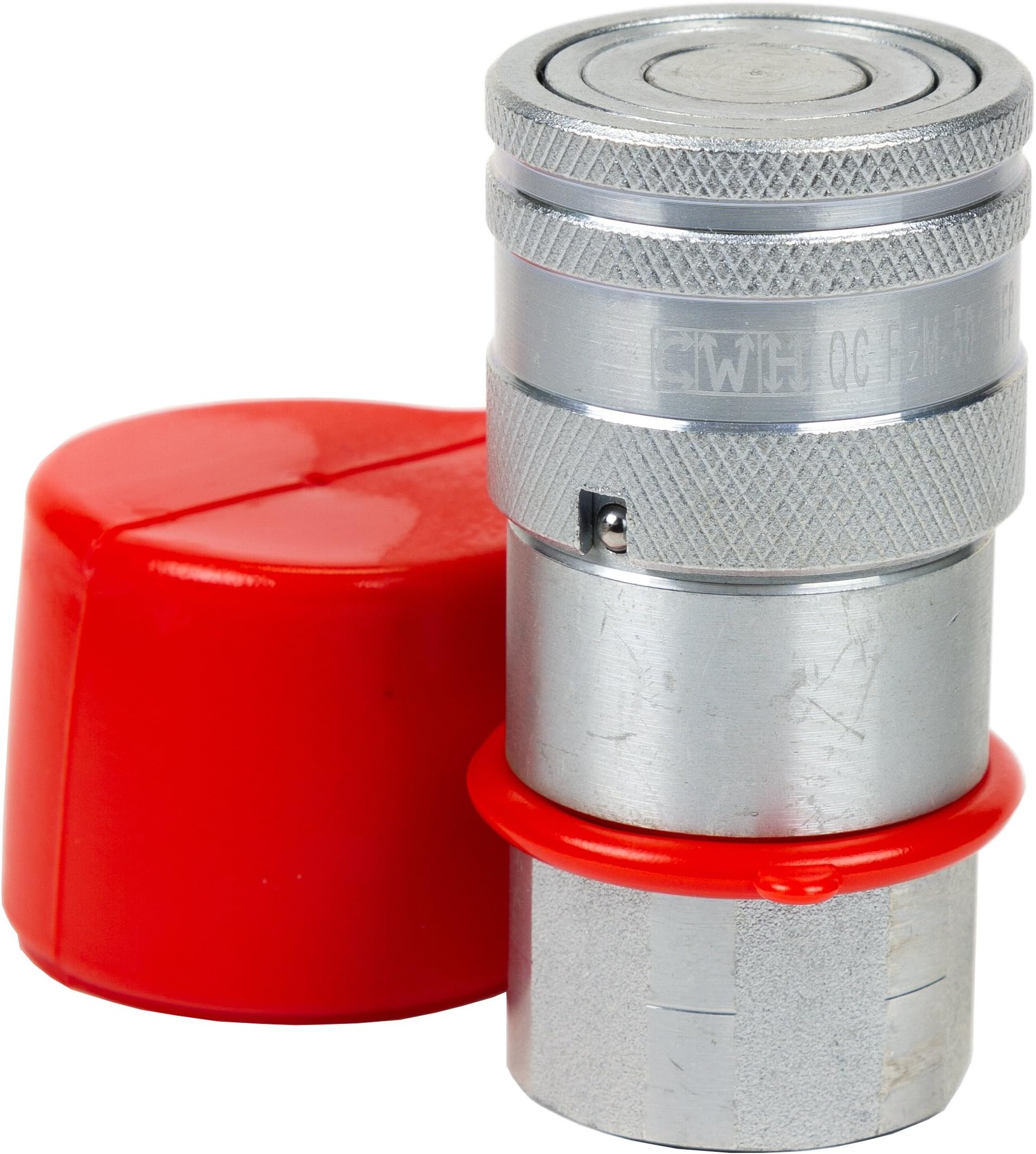 1/2" Skid Steer Bobcat Quick Disconnect Coupler Female Flat Face with Dust Cap CWH QC FEM-501-8FP for Quick Attachments On Case,Gehl, JCB, New Holland Machines