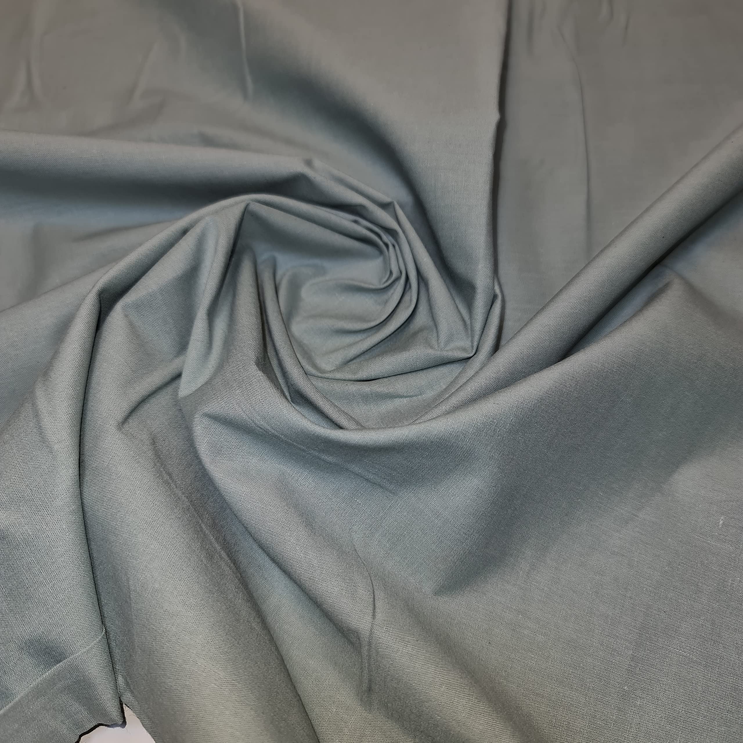 Plain 100% Cotton Egyptian Cambric Poplin Craft Soft Dress Material Fabric 44" (5 Meter, (New) SAGE)
