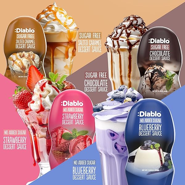DIABLO BLUEBERRY DESSERT SAUCE | NO ADDED SUGAR | GLUTEN FREE | DIABETIC FRIENDLY | HAMPER AVAILABLE – PERFECT FOR GIFTING | 350G 12.35OZ