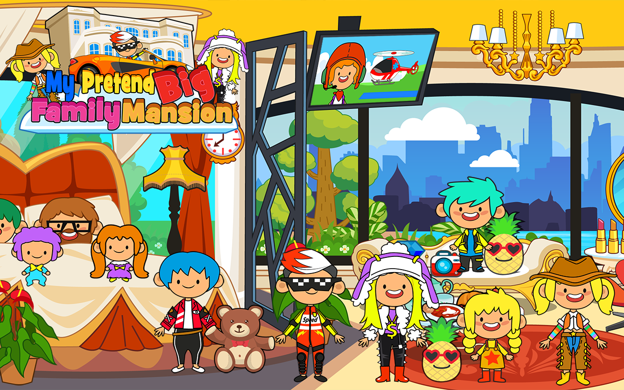 My Pretend Family Mansion - Big Friends Dollhouse & Kindergarten Play Games