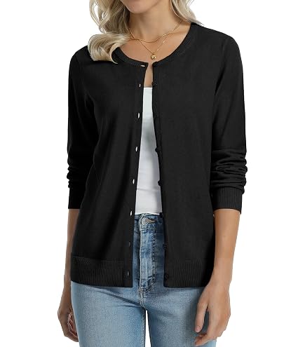 HGps8w Women's Cardigan 2025 Button Down Solid Color Sweaters Long