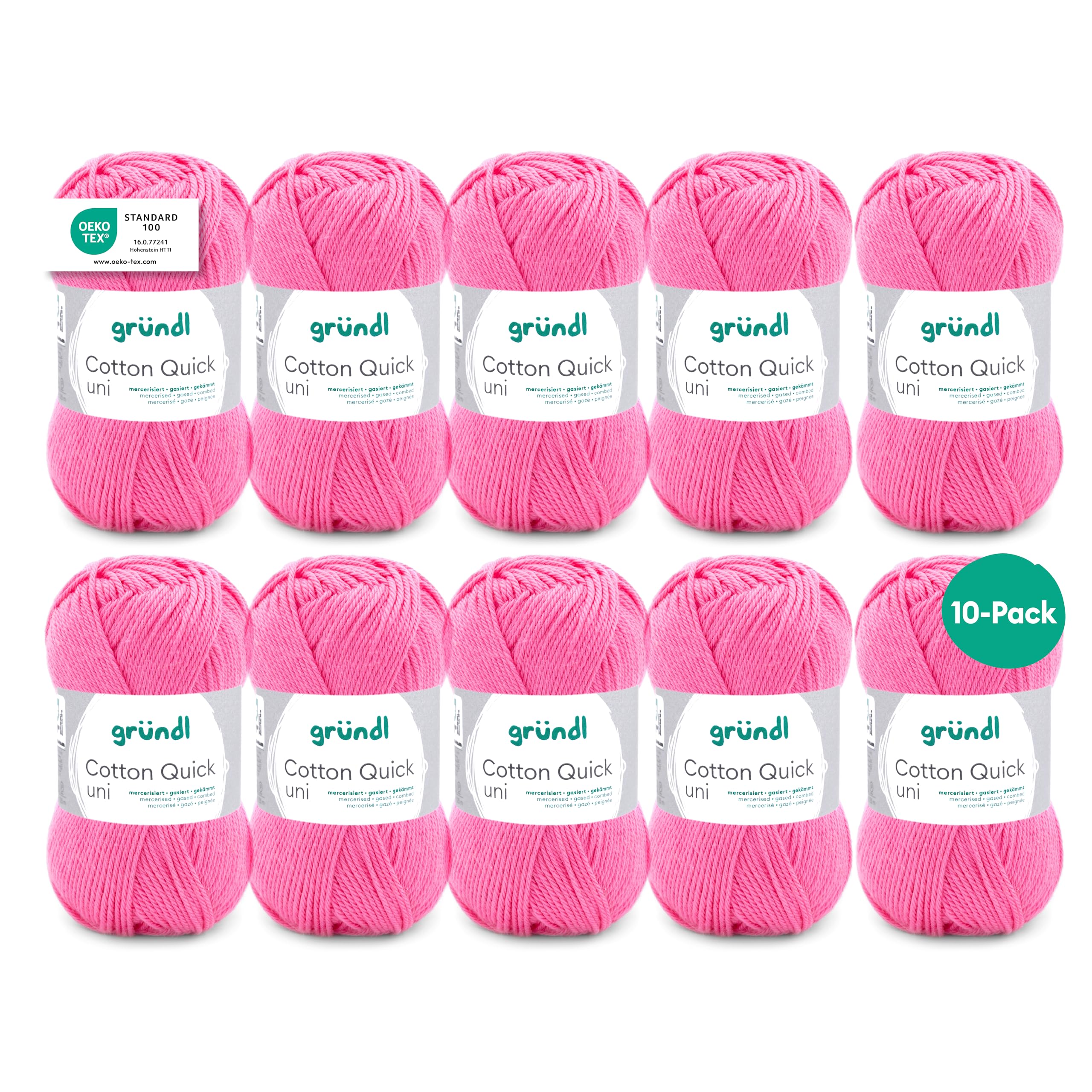Gründl Value Pack Cotton Quick Yarn, Cotton, raspberry, 29 x 12 x 7 cm