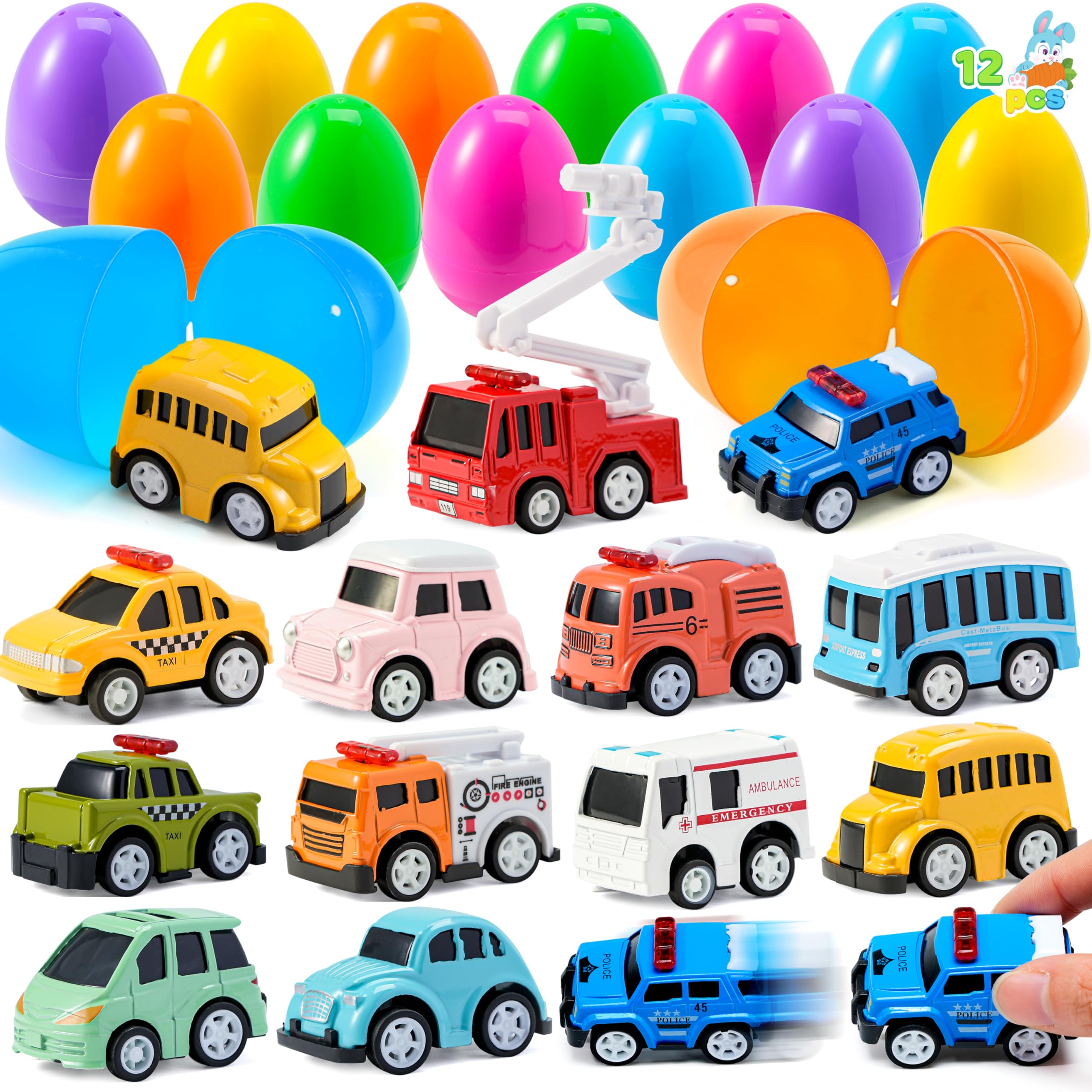 Photo 1 of * does not come with all 12*
JOYIN 12 Pcs Prefilled Easter Eggs with Toys, Plastic Eggs with Cute Pull Back Cars, Easter Basket Stuffers, Party Favors for Kids, Classroom Prize Supplies