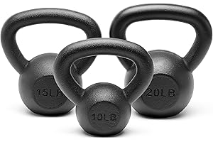Unipack Powder Coated Solid Cast Iron Kettlebell Weights Set 5, 10 15, 20, 25, 30, 35, 40, 45 lbs All Combination