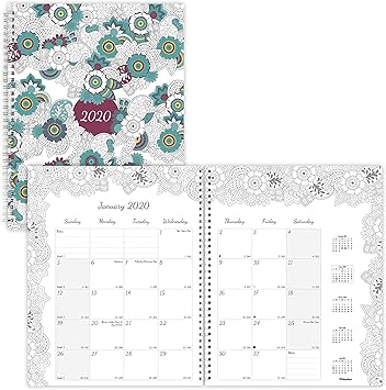 Amazon Blueline Doodleplan 塗り絵マンスリープランナー 18ヶ月 19年7月 年12月 11 X 8 5 Inches アダルトカレンダー 文房具 オフィス用品