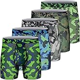 longfor Mens Boxer Briefs Mesh Knit Fast Dry Performance Sport Boxer Briefs No Ride-up 6’’Athletic Underwear with Fly for Men