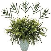 Lescli 24 Pcs Norfolk Pine Stems, 13.8" Artificial Faus Pine Branches, Real Touch Pine Branch, Christmas Greenery Stems Pine Pick for Vase, DIY Garland, Wreaths, Home, Wedding, Garden, Holiday Decor