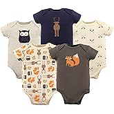 Hudson Baby Unisex Baby Cotton Bodysuits 5-pack