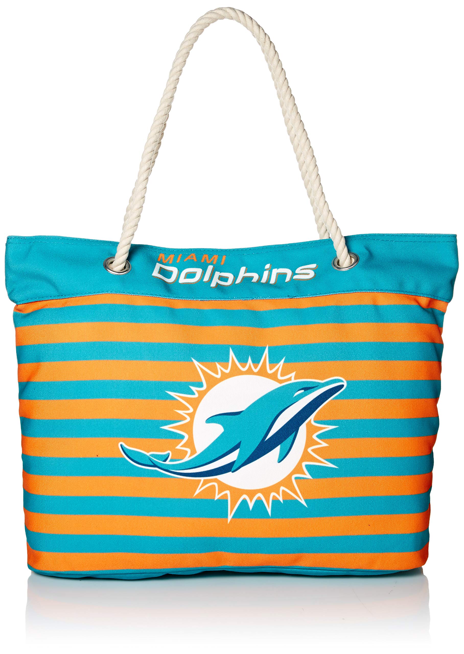 FOCO Miami Dolphins Nautical Stripe Tote Image