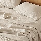 Bedsure Linen Sheets - King Size Sheets, Blend from