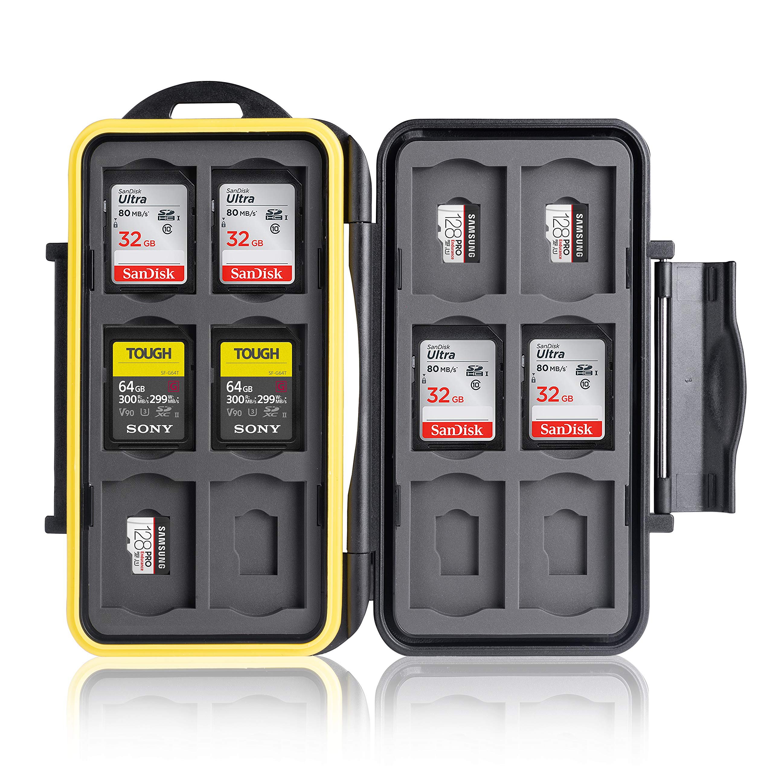 Ares Foto® MC-SDMSD24 Memory Card Protection Case / Card Safe / Water-resistant Storage / Shockproof Carrying Box Holder for 12 pcs SD and 12 pcs Micro SD Cards - Version 2020