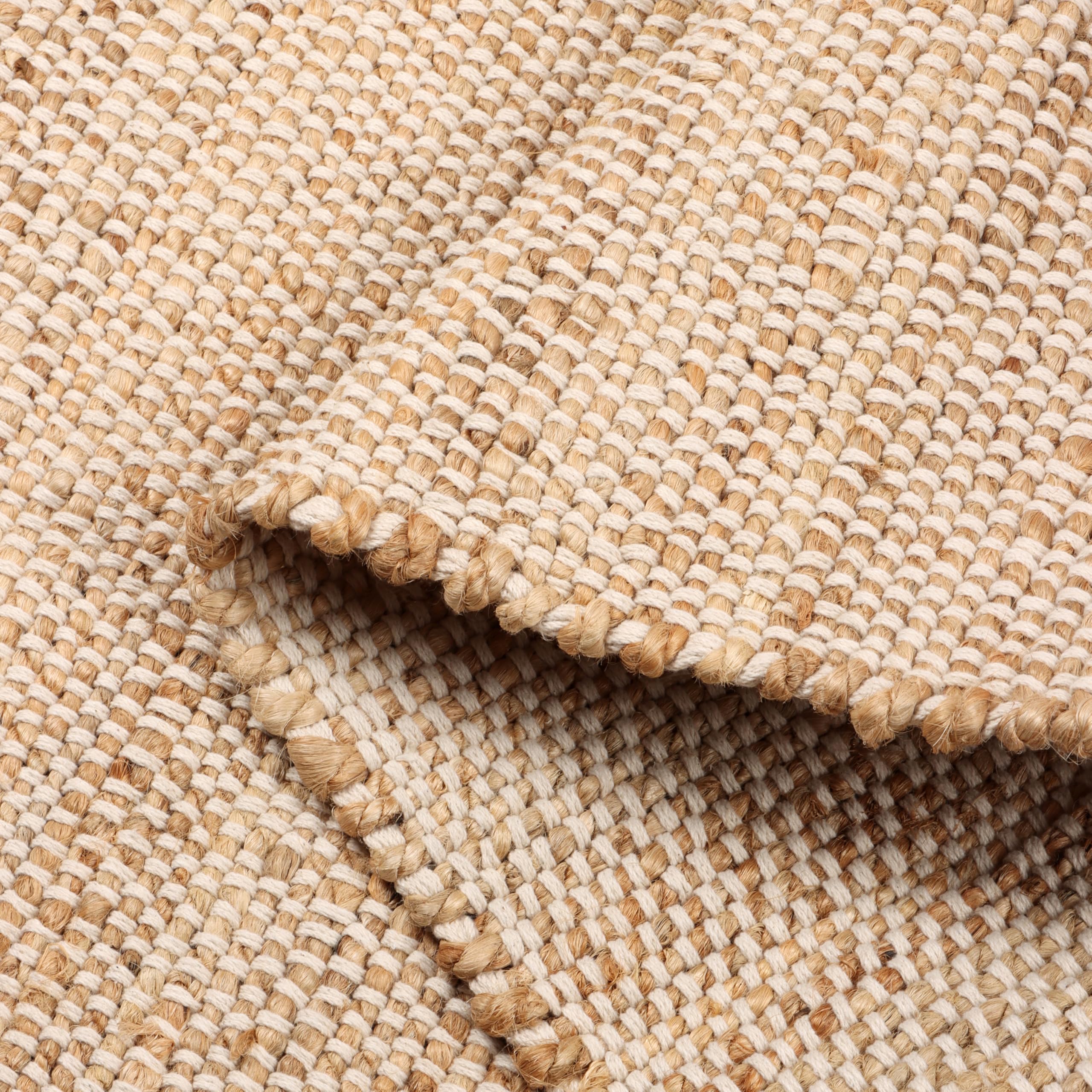 Photo 1 of ***UPDATED 5/9*** Delara Handwoven Jute and Cotton Area Rug - Natural Rug, Farmhouse Accent Rug for Living Room, Bedroom, or Entryway - Sustainable, Flatweave - (9x12 Ivory)