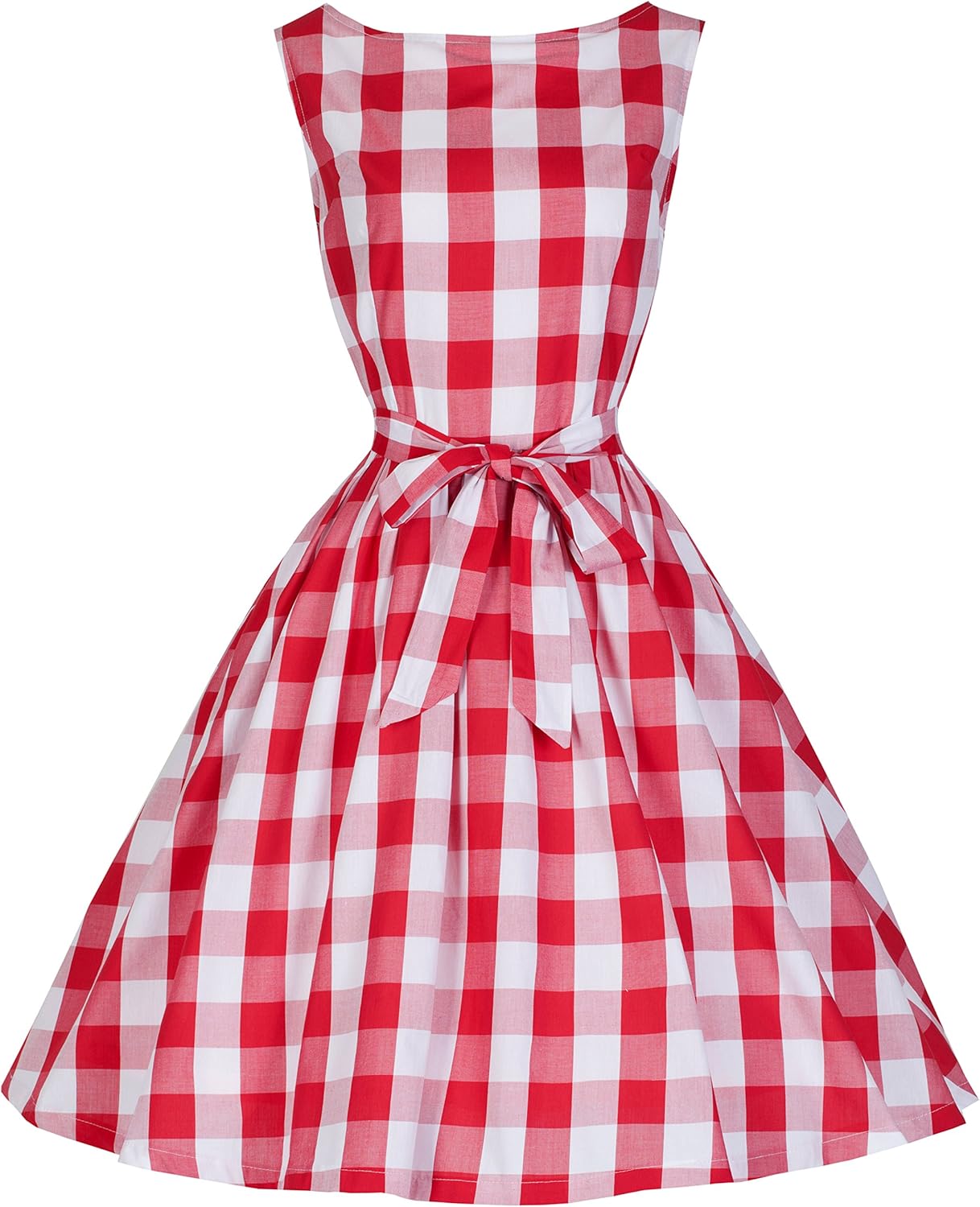 checked swing dress