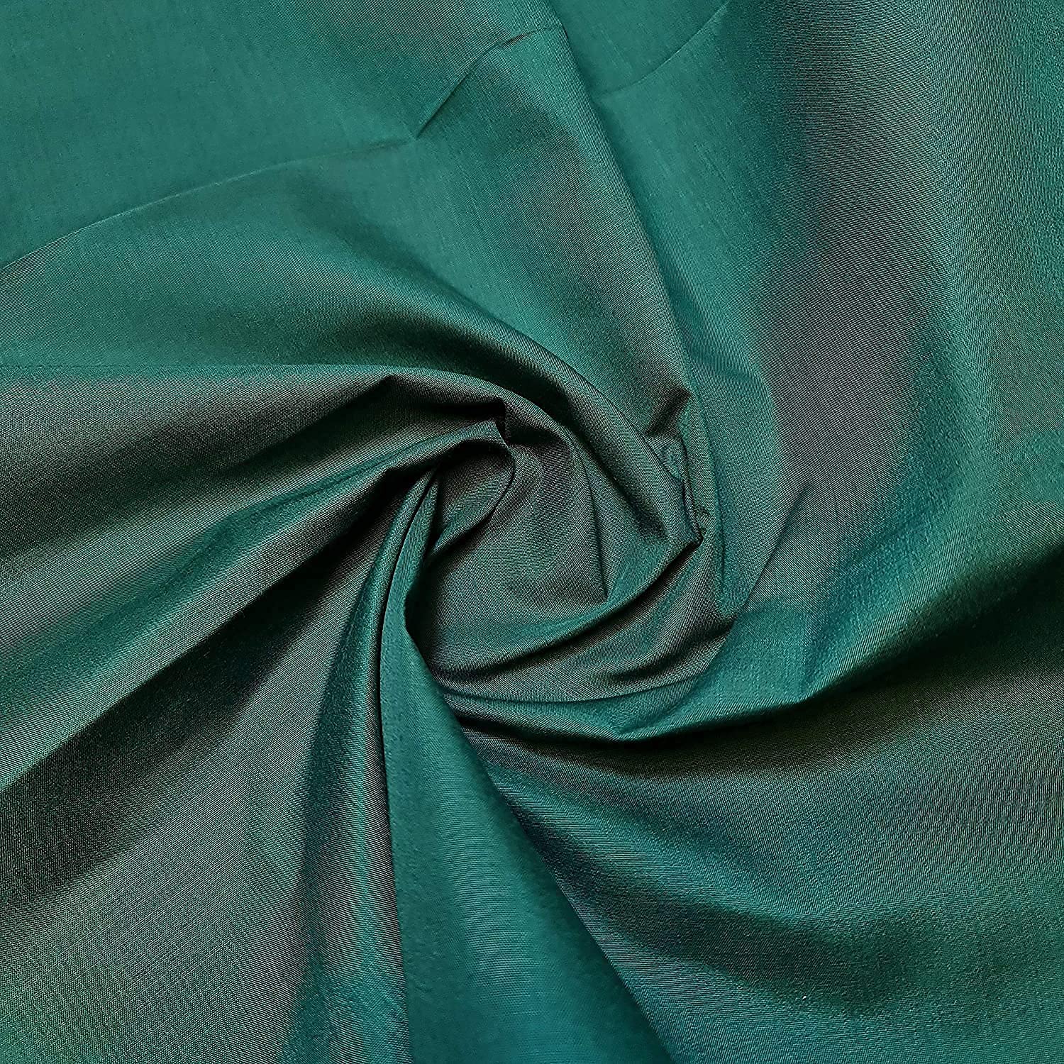 Plain/Solid Dyed Polycotton Dress Craft Fabric Material 45" - 112 cm Wide Sold As 2 Meter Pre - Cut Lengths (Bottle Green)