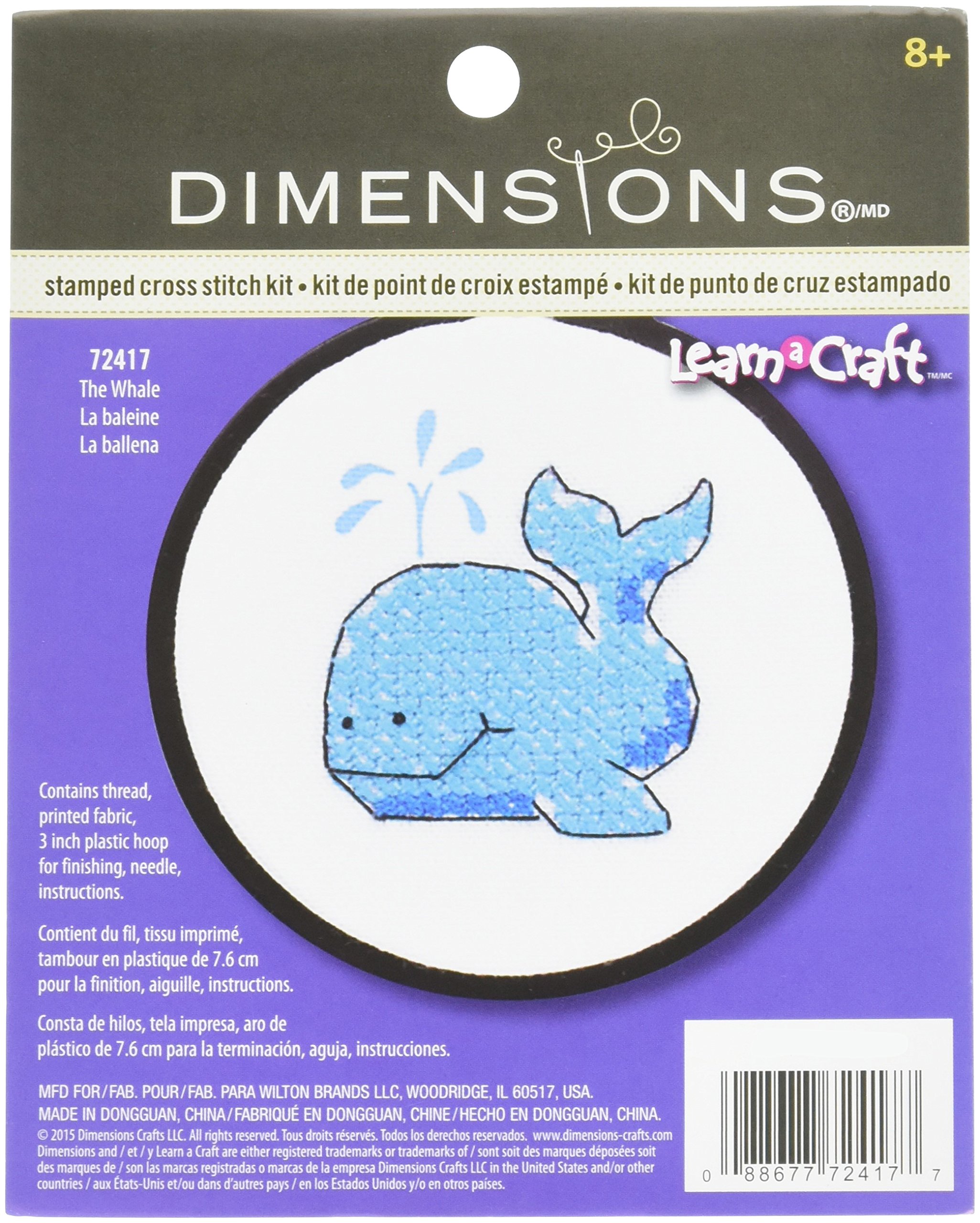 Dimensions "The Whale Learn-a-Craft Stamped Cross Stitch, Multi-Colour