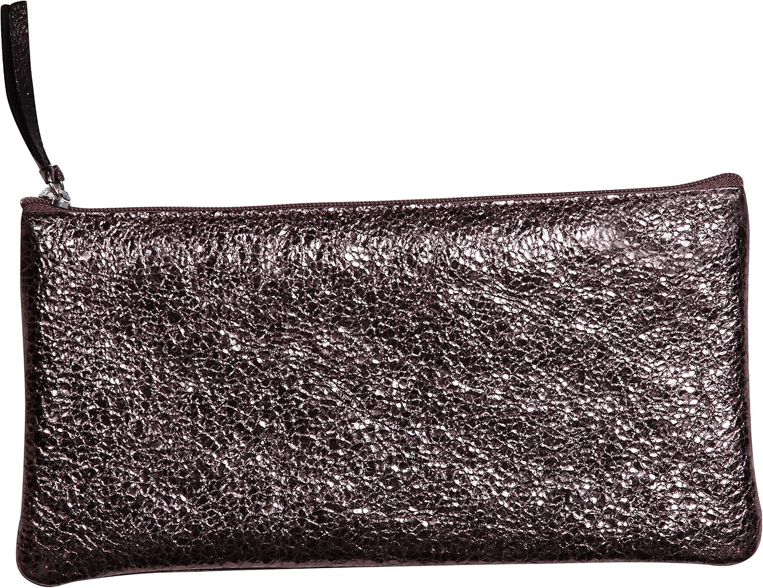 Clairefontaine 410018C, One Genuine Lambskin Flat Pink Mirror Effect Pencil Case, Size: 22x11 cm, School Supplies