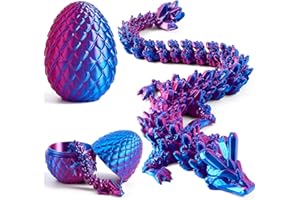 JOYIN 3D Printed Dragon Eggs with 12" Laser Purple Dragon Inside, Magic Articulated Toys, Cool 3D Fidget Toy, Christmas Stuffers Party Favors for Boys Teen Girls, Classroom Prize Supplies Gifts