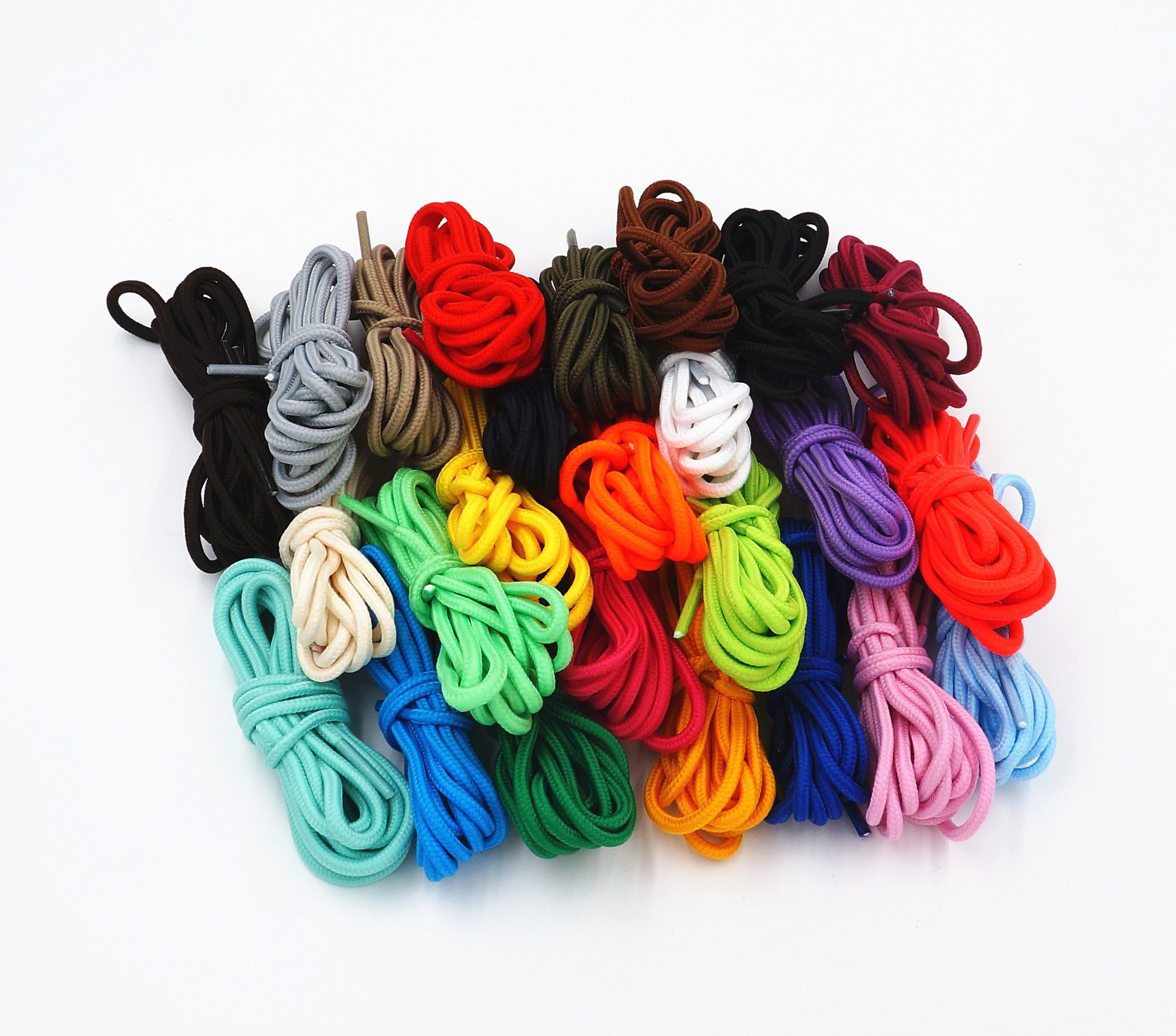 Saliency Thick Round Shoelaces for Sneakers and Shoes 12 pairs (Assorted Colors)