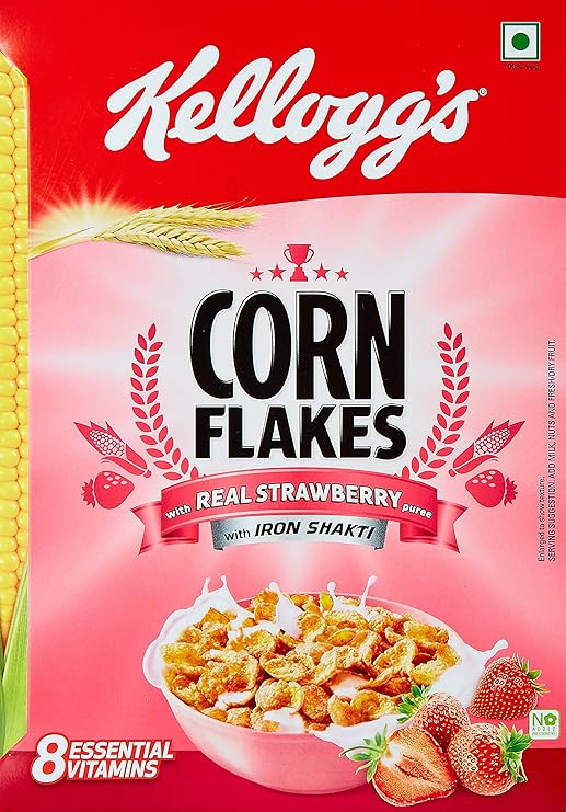 Kellogg's Corn Flakes, Strawberry, 275g Amazon.in Grocery & Gourmet Foods