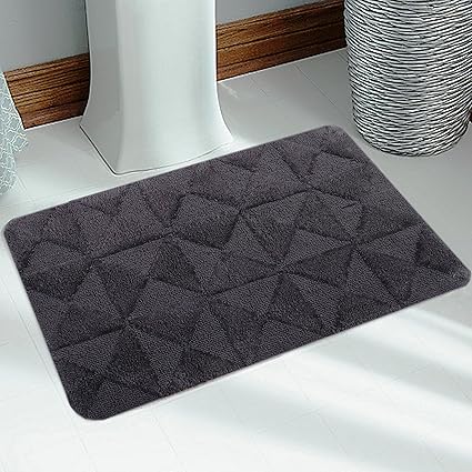 Saral Home Soft Cotton Anti Slip Bathmat (50x80cm, Grey)