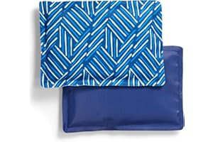 Fit & Fresh Cool Coolers Reusable & Flexible Soft Ice Packs, 2PK, Navy Sketch Weave & Blue