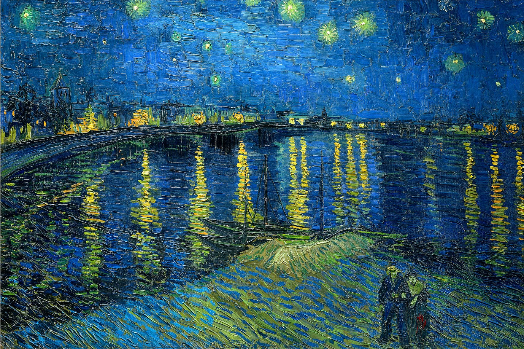 AveJoys Jigsaw Puzzles for Adults 1000 Piece Starry Night Over the Rhone by Vincent Van Gogh 27.56 x 19.69 Inch Puzzles for Adults Educational Challenge 1000 Pieces Van Gogh Puzzle — image 1