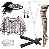 RIOSO 1920s Accessories for Women Flapper Gatsby Roaring 20s Accessories Costume Black
