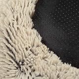 Feandrea Donut Dog Bed Cat Bed 50 cm Khaki Long Plush Removable Cover view 6